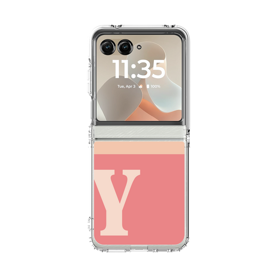 クリアケース［ オリジナル - initial two tone - Y pink ］