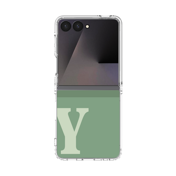 クリアケース［ オリジナル - initial two tone - Y green ］
