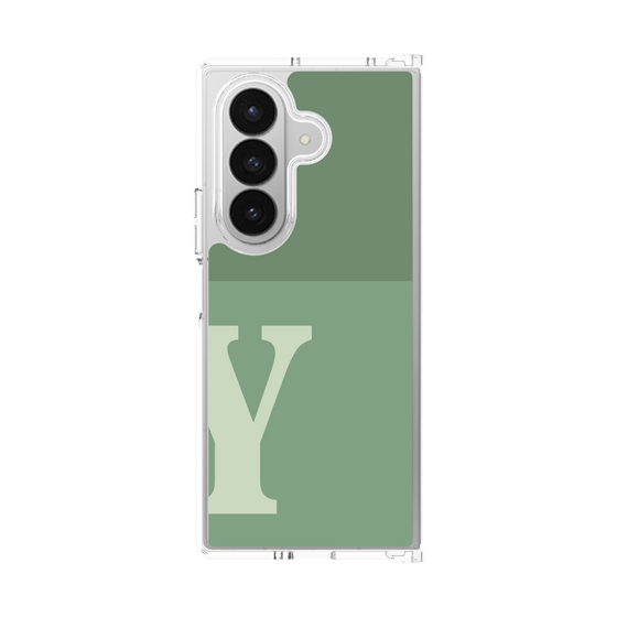 クリアケース［ オリジナル - initial two tone - Y green ］
