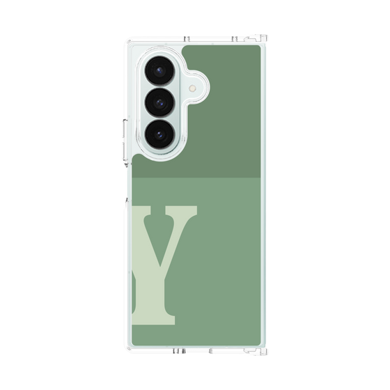 クリアケース［ オリジナル - initial two tone - Y green ］