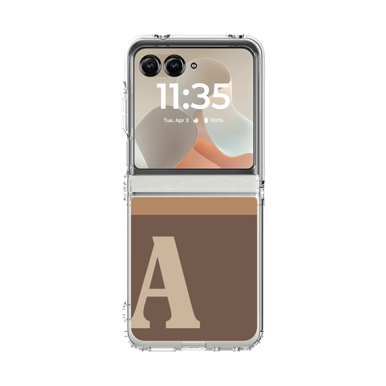 クリアケース［ オリジナル - initial two tone - A brown ］