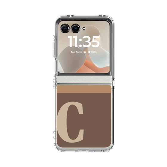 クリアケース［ オリジナル - initial two tone - C brown ］
