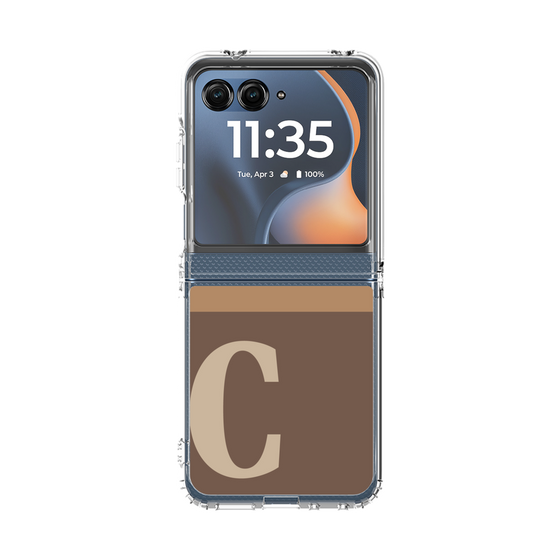 クリアケース［ オリジナル - initial two tone - C brown ］
