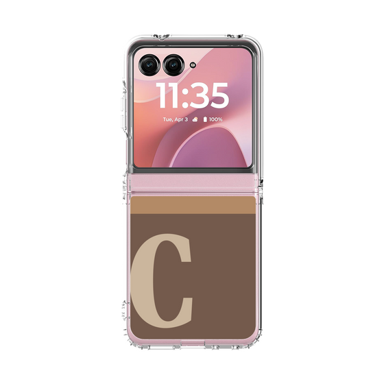 クリアケース［ オリジナル - initial two tone - C brown ］
