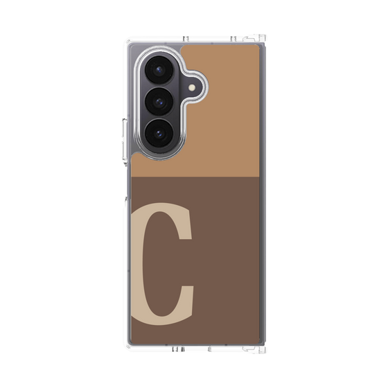 クリアケース［ オリジナル - initial two tone - C brown ］