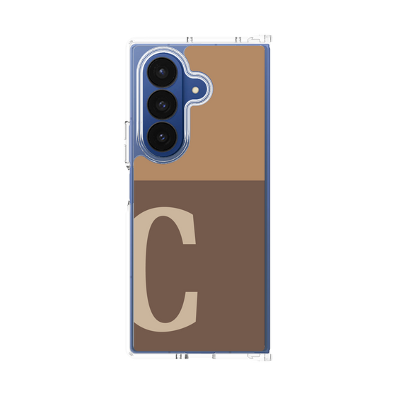 クリアケース［ オリジナル - initial two tone - C brown ］