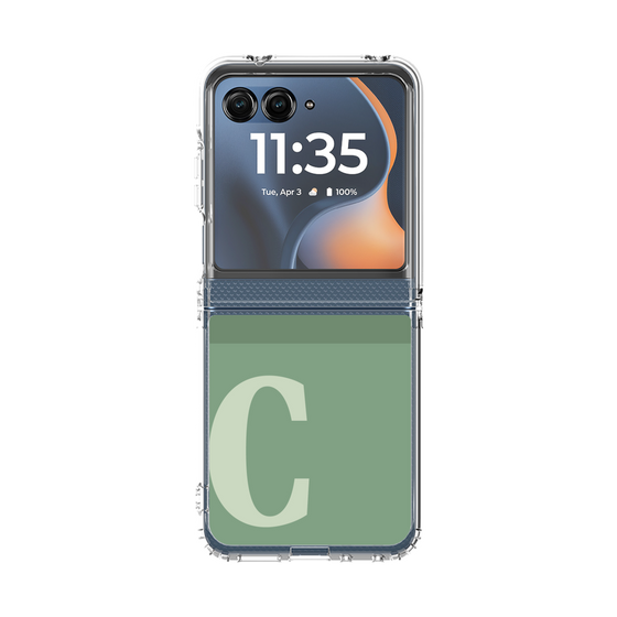 クリアケース［ オリジナル - initial two tone - C green ］