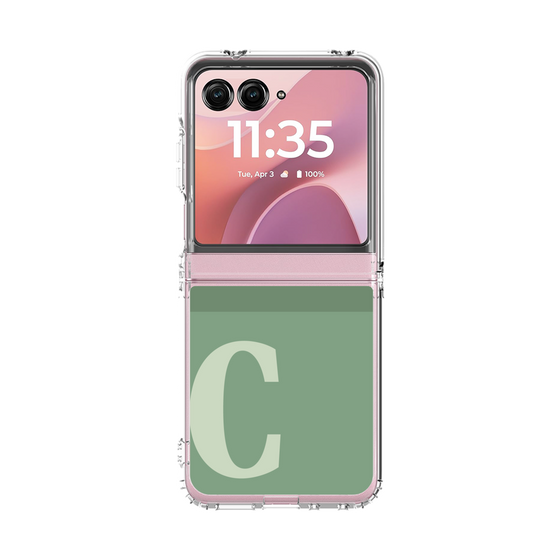 クリアケース［ オリジナル - initial two tone - C green ］