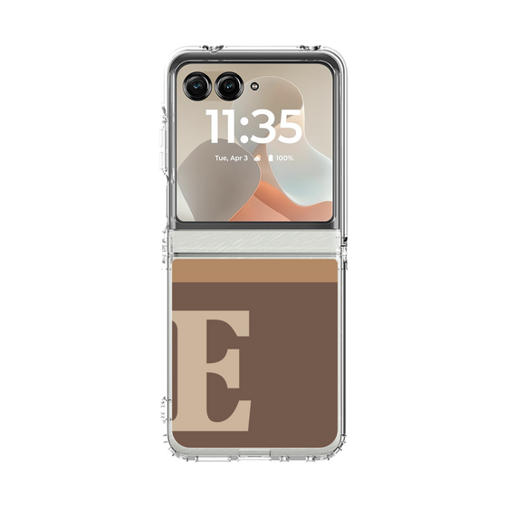 クリアケース［ オリジナル - initial two tone - E brown ］