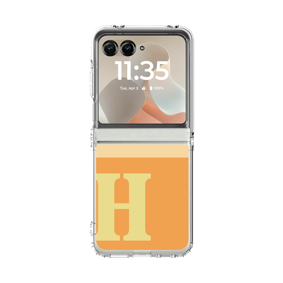 クリアケース［ オリジナル - initial two tone - H orange ］