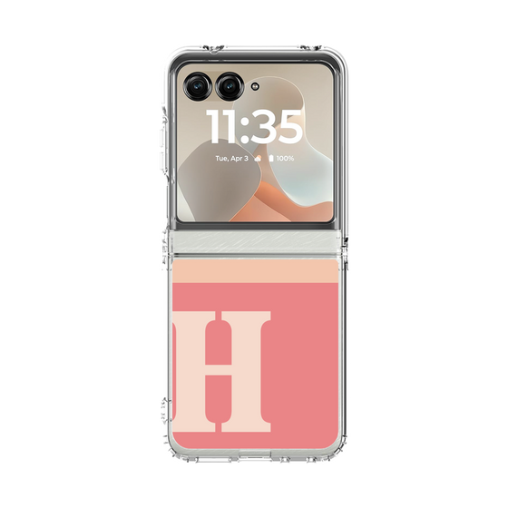 クリアケース［ オリジナル - initial two tone - H pink ］