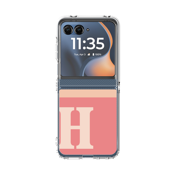 クリアケース［ オリジナル - initial two tone - H pink ］