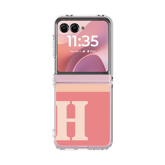 クリアケース［ オリジナル - initial two tone - H pink ］