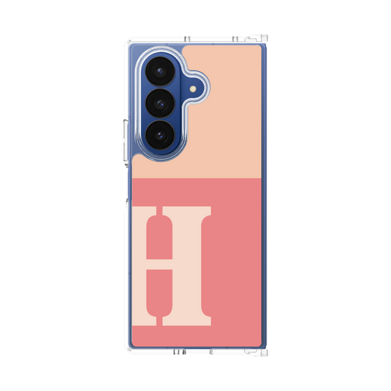 クリアケース［ オリジナル - initial two tone - H pink ］