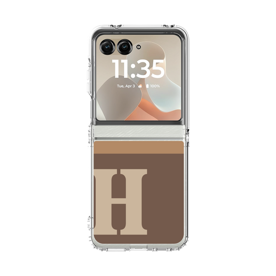 クリアケース［ オリジナル - initial two tone - H brown ］