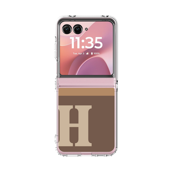 クリアケース［ オリジナル - initial two tone - H brown ］