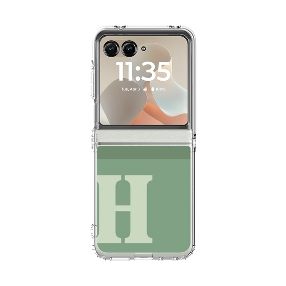 クリアケース［ オリジナル - initial two tone - H green ］