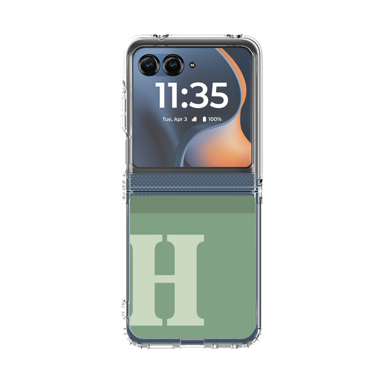 クリアケース［ オリジナル - initial two tone - H green ］