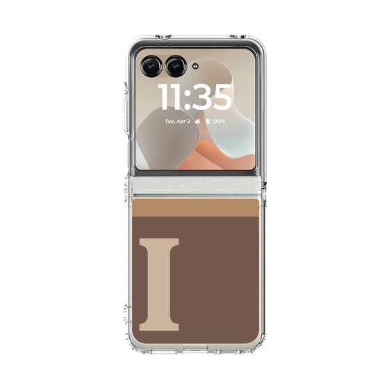 クリアケース［ オリジナル - initial two tone - I brown ］