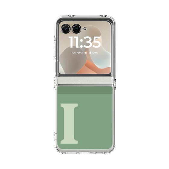クリアケース［ オリジナル - initial two tone - I green ］