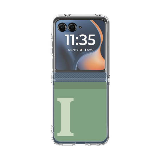 クリアケース［ オリジナル - initial two tone - I green ］