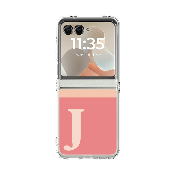 クリアケース［ オリジナル - initial two tone - J pink ］