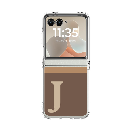 クリアケース［ オリジナル - initial two tone - J brown ］