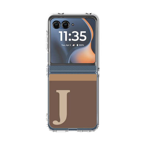 クリアケース［ オリジナル - initial two tone - J brown ］