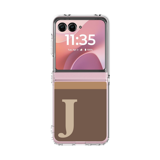 クリアケース［ オリジナル - initial two tone - J brown ］