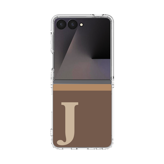 クリアケース［ オリジナル - initial two tone - J brown ］