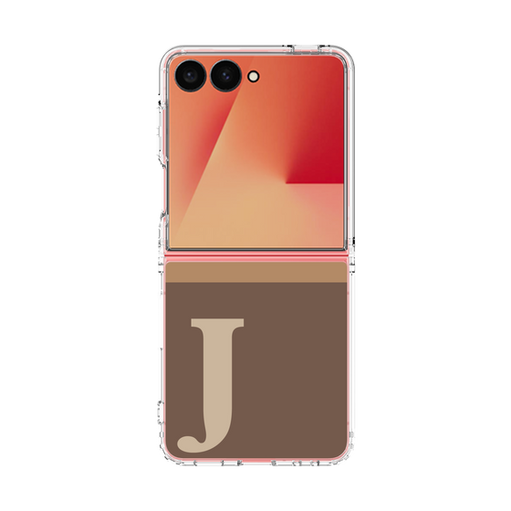 クリアケース［ オリジナル - initial two tone - J brown ］