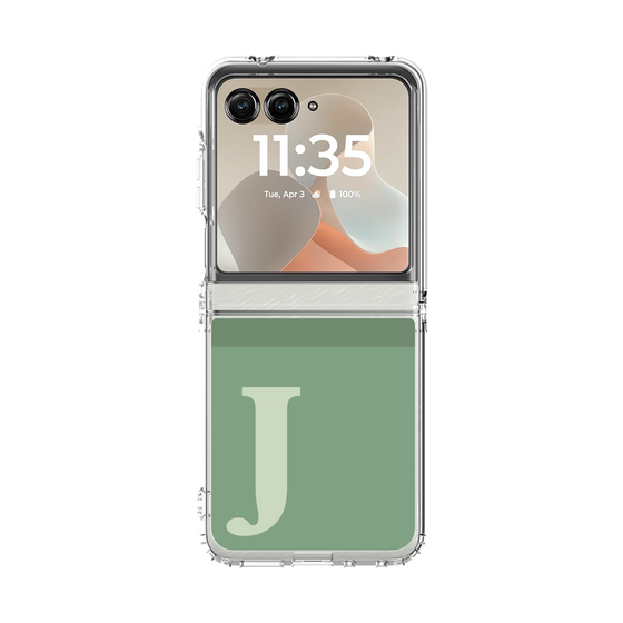 クリアケース［ オリジナル - initial two tone - J green ］
