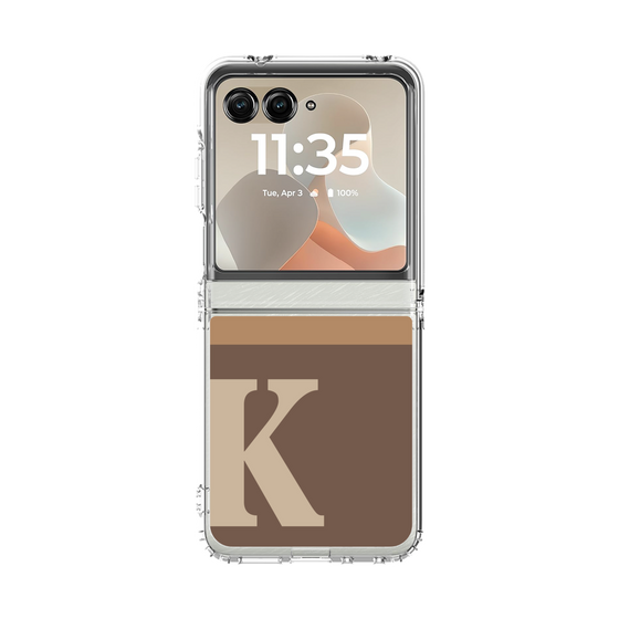 クリアケース［ オリジナル - initial two tone - K brown ］