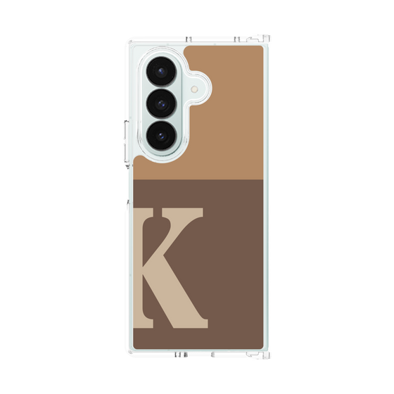 クリアケース［ オリジナル - initial two tone - K brown ］