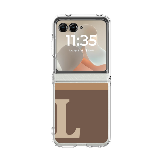 クリアケース［ オリジナル - initial two tone - L brown ］