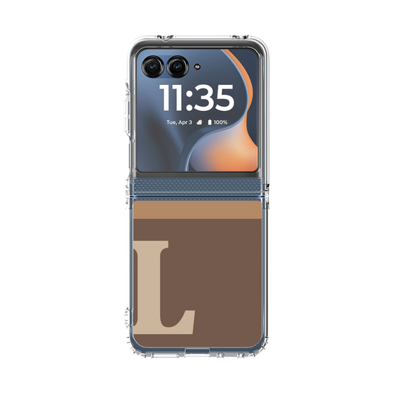 クリアケース［ オリジナル - initial two tone - L brown ］