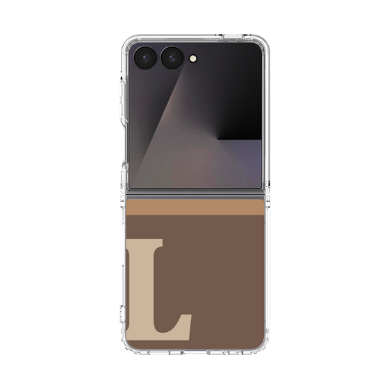 クリアケース［ オリジナル - initial two tone - L brown ］