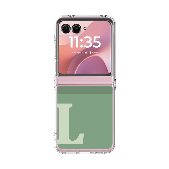 クリアケース［ オリジナル - initial two tone - L green ］
