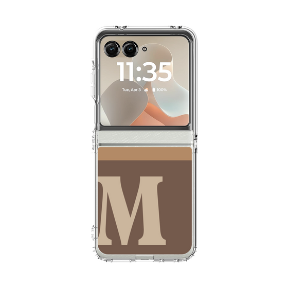 クリアケース［ オリジナル - initial two tone - M brown ］