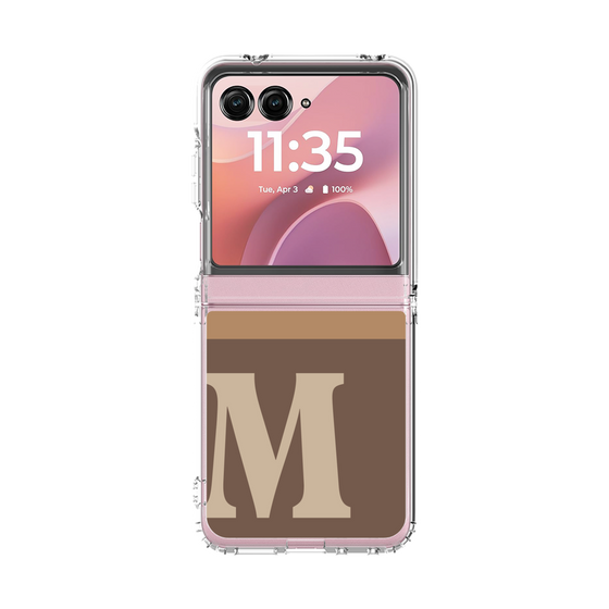 クリアケース［ オリジナル - initial two tone - M brown ］