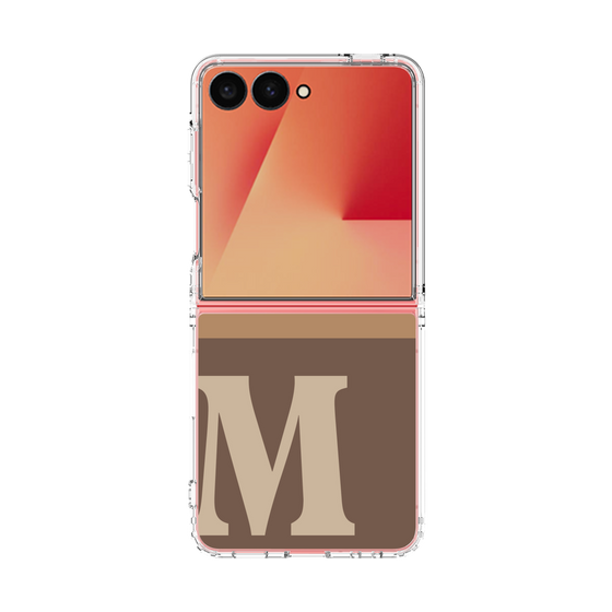クリアケース［ オリジナル - initial two tone - M brown ］