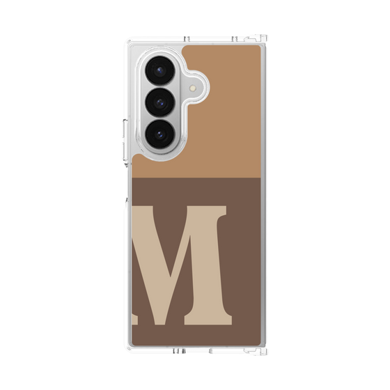 クリアケース［ オリジナル - initial two tone - M brown ］