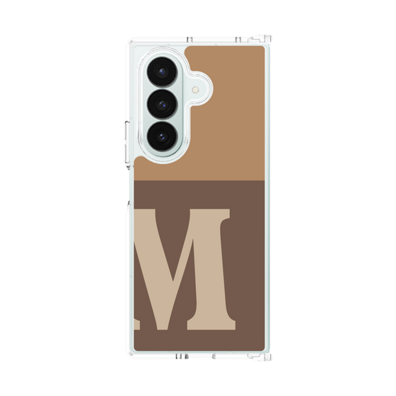 クリアケース［ オリジナル - initial two tone - M brown ］