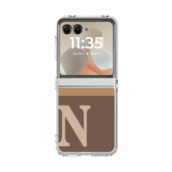 クリアケース［ オリジナル - initial two tone - N brown ］
