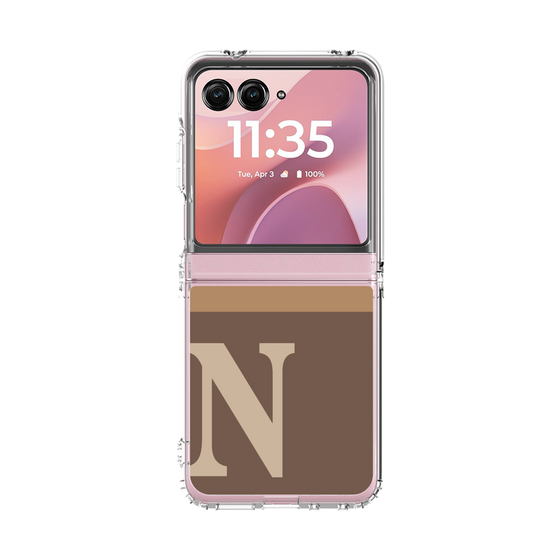 クリアケース［ オリジナル - initial two tone - N brown ］