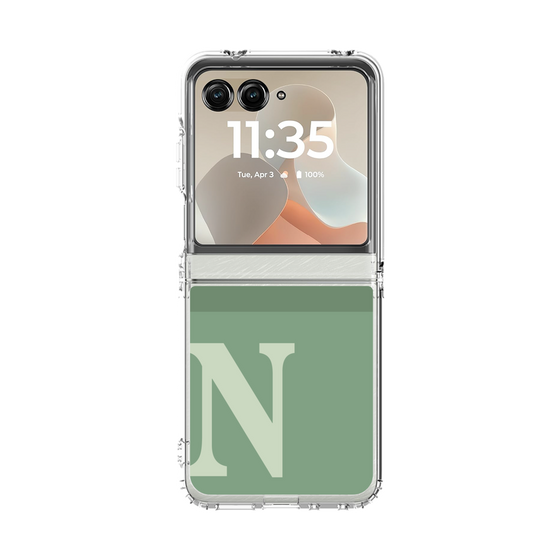 クリアケース［ オリジナル - initial two tone - N green ］