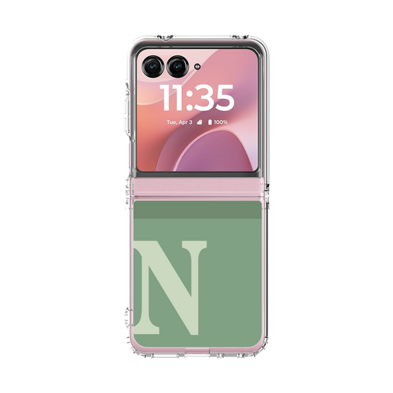 クリアケース［ オリジナル - initial two tone - N green ］