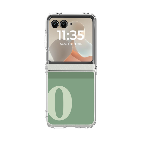 クリアケース［ オリジナル - initial two tone - O green ］
