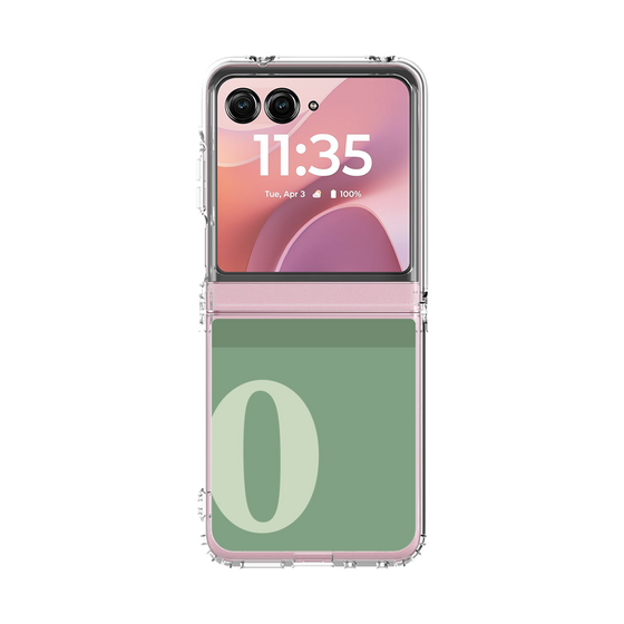 クリアケース［ オリジナル - initial two tone - O green ］