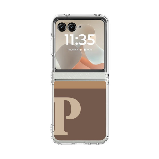 クリアケース［ オリジナル - initial two tone - P brown ］
